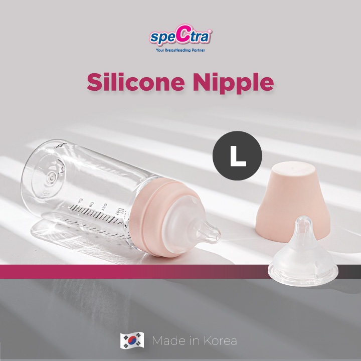 Spectra Dot Silicone Nipple Wide Neck Size L 2 Piece untuk Bayi Usia 6-9 Foto 2