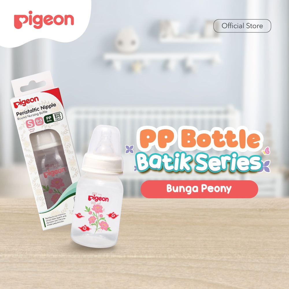 Pigeon Botol Susu SlimNeck PP RP 120ml Batik Ayam Pegar Nipple S-Type Anti Kolik Foto 6