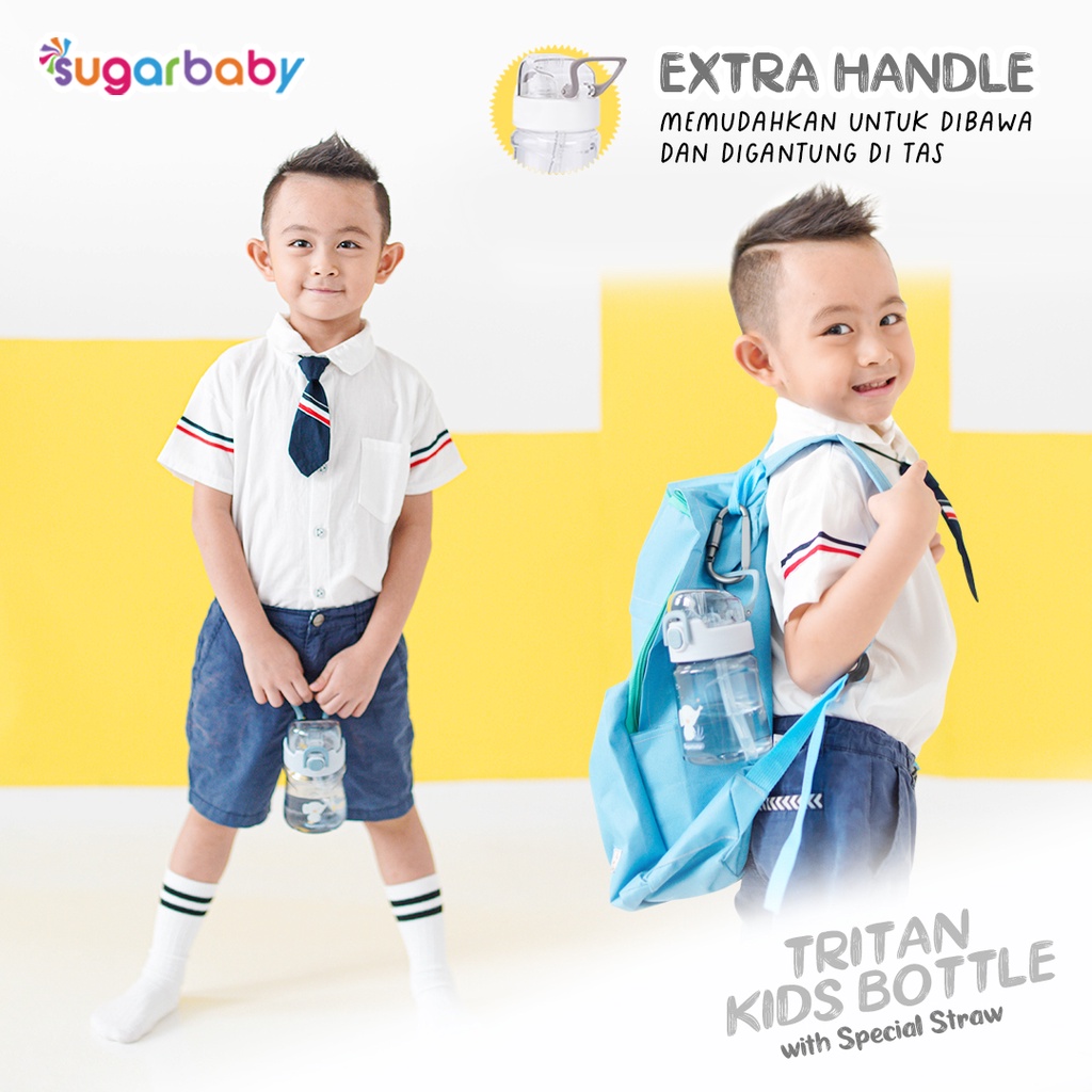 Sugar Baby Tritan Kid Bottle Special Straw Botol Minum Anak 400 ml Anti Bocor Foto 4