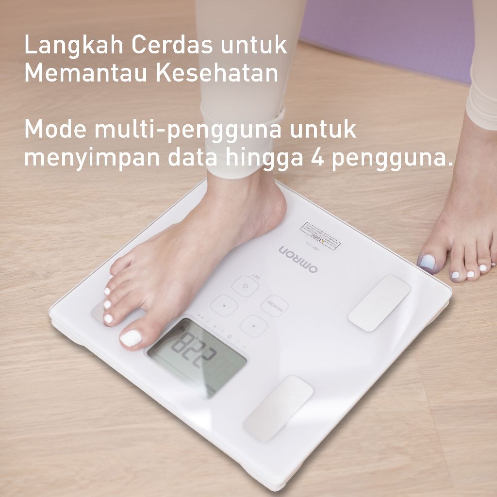 Omron Karada Scan HBF 214 Timbangan Digital Cek Kadar Lemak Tubuh Body Fat Analyzer Foto 4