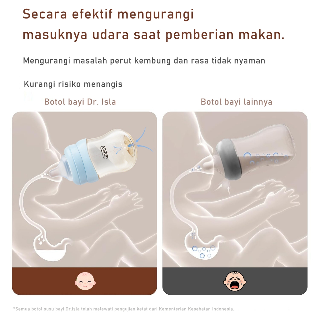Botol Susu Bayi Dr.isla PS73 PPSU Anti Kolik Wide Neck dengan Gagang Foto 4