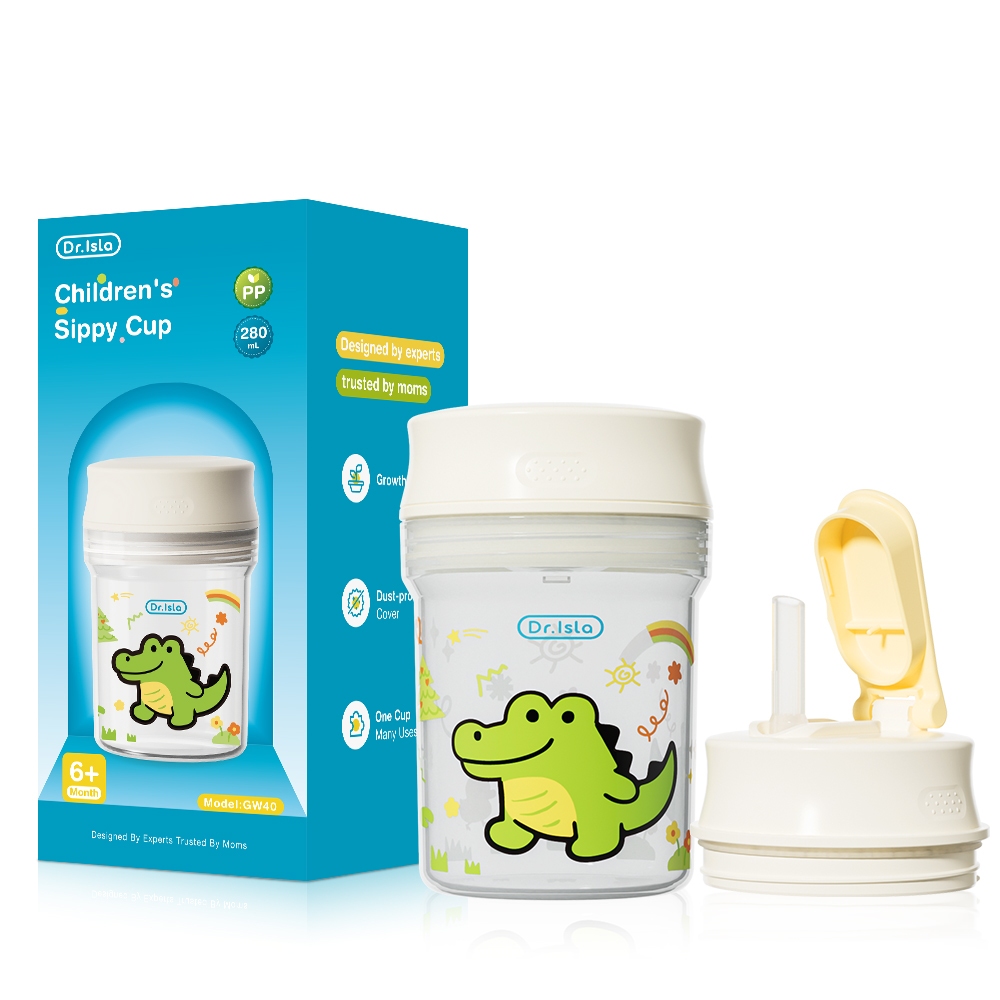 Dr.isla Botol Minum Bayi Anti Tumpah 280ml BPA Free Katup Silikon 360° Tahan Bocor Foto 8