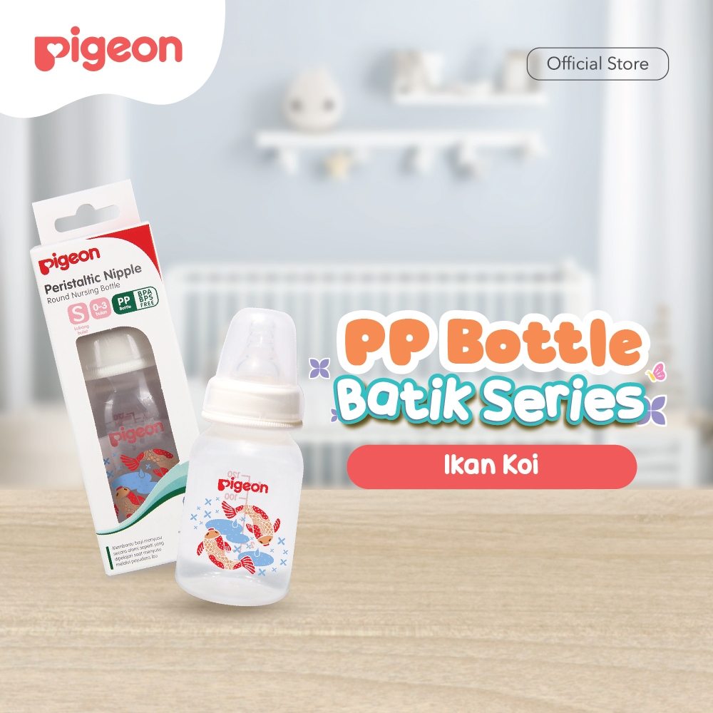 Pigeon Botol Susu SlimNeck PP RP 120ml Batik Ayam Pegar Nipple S-Type Anti Kolik Foto 2