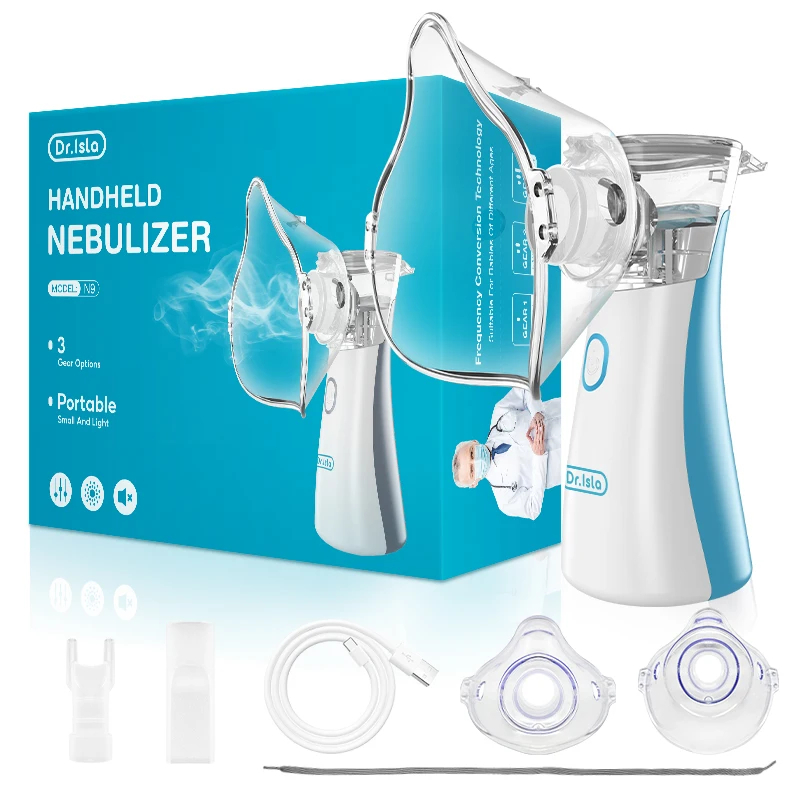 Dr.isla Nebulizer Portable Mesh N9 USB Rechargeable dengan 4 Masker Dewasa dan Anak Foto 5